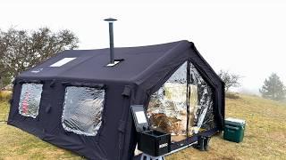 Luxury Camping in the Comfort of Home with Our XXL Black Inflatable Tent || Coody Inflatable Tent