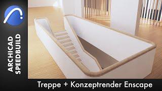 Repräsentative Treppe Speedbuild und Konzept + Enscape Rendering - ARCHICAD 24 [Tutorial Deutsch]