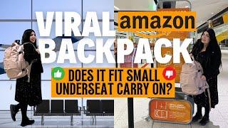 VIRAL AMAZON TRAVEL BACKPACK REVIEW - Does it fit small carry-on bag requirements on flights?! 