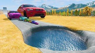 Big & Small Cars vs Giant Pit – BeamNG.Drive