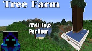 Minecraft Tree Farm. Simple early game wood farm tutorial.