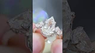 鑽石戒指開箱3.6克拉水滴型主石約1克拉水滴型副石 #鑽石 #diamond #diamondring #培育鑽石 #求婚戒指 #ring