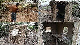 Primitive Daily life: Build primitive mud house (using bamboo and mud)- Full Video
