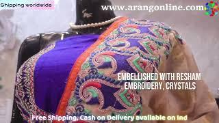 ARNG-3887 “The Ceramic White” Vol 14 Premium Designer Saree||Banarasi Silk Fabric||Resham||Crystals