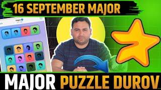  16 September Major Puzzle Durov | Major Puzzle Durov Today| Major Combo Today #majordailycombo