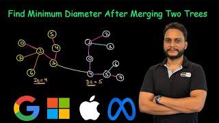 Find Minimum Diameter After Merging Two Trees