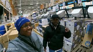Shopping household at Baumarkt and MEDIAMARKT in Berlin Germany, 