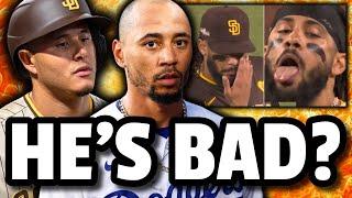 Dodger Fans THREW THINGS AT PADRES!? Mookie Betts Becoming Playoff Joke.. (MLB Recap)