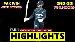 PAKISTAN VS AUSTRALIA 2ND ODI FULL MATCH HIGHLIGHTS 2024 | PAK VS AUS HIGHLIGHTS