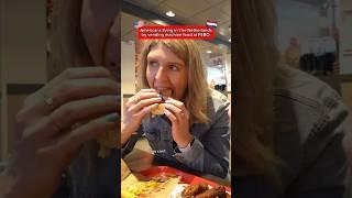Americans try vending machine food at FEBO! #travelvlog #febo #dutchfood