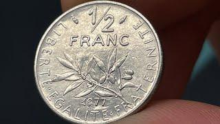 1977 France 1/2 Franc Coin • Values, Information, Mintage, History, and More