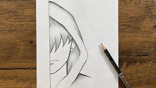 How to draw anime boy wearing a hoodie Easy