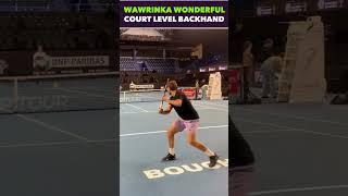 WAWRINKA WONDERFUL COURT LEVEL BACKHAND #tennis #shorts