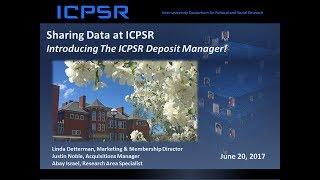 A Demonstration of ICPSR's New Data Deposit System