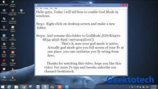 How to Enable GodMode in Windows