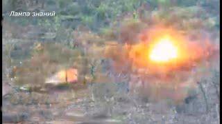 Tank duel in Ukraine, head-on battle