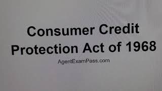 011 consumer credit protection act of 1968 Free Real Estate License Exam Questions AgentExamPass.com