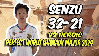 CS2 POV The MongolZ Senzu (32/21) vs HEROIC (Anubis) @ Perfect World Shanghai Major 2024