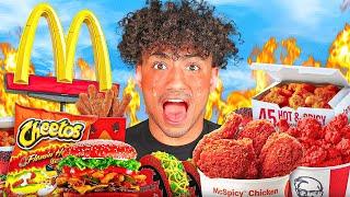 Eating The SPICIEST FOOD From Every FAST FOOD Restaurant!!