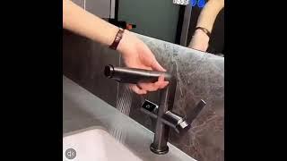 LED Digital Temperature Bathroom Sink Faucet Basin