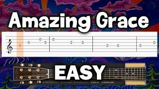 Amazing Grace - EASY Guitar tutorial (TAB)