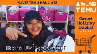 *LIVE* #TEMU HAUL #72  Great Holiday Deals, Items Up To 90% Off   - #Live #Livestream