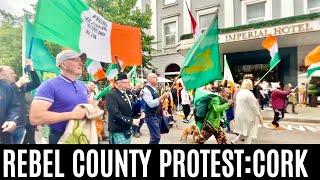 IRELAND - CORK CITY NATIONAL RALLY - OVER 10,000 TAKE TO THE STREETS IN ANTI-GOVERNMENT PROTEST