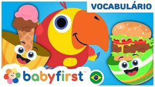 APRENDA NOVAS PALAVRAS COM OVOS SURPRESA | Larry o papagaio | Desenhos educativos | BabyFirst Brasil