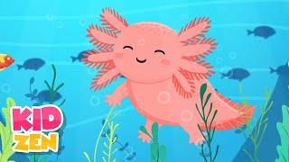 Relaxing Music For Children - Good Morning Sunshine | 3 Hours of  Piano Music | Cute Baby Axolotl