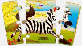 Learn Shapes and Colors with Zebra Puzzle | Preschool Learning Video