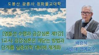 배광식 서울대 명예교수 [염불선 수행과 금강심론 제1강] 1교시 -금강심론은 깨달음의 방법과 단계를 실증과학과 대비해 체계화