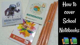 How To Cover School Notebooks using Brownsheet / Simple Method #notebookcover #viral #schoolsupplies