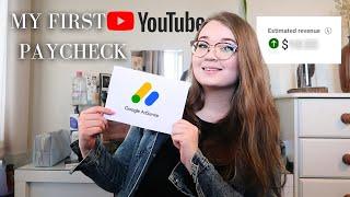 MY FIRST YOUTUBE PAYCHECK! | how to make money on youtube + how much I was paid