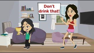 Don't drink that, NORA! - Easy English conversation practice - Nora English