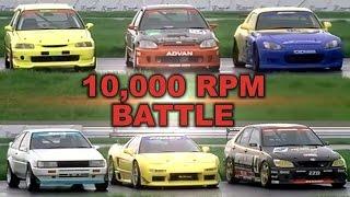 [ENG CC] 10,000 RPM N/A Battle - Civic, NSX, S2000, AE86, Altezza Tsukuba HV48