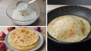 Onion Paratha With Liquid Dough | No Kneading No Rolling Onion Paratha Recipe | Yummy