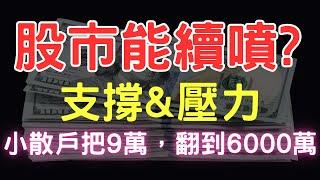 股市能續噴? 支撐&壓力,小散戶把9萬翻到6000萬|中工|新光金|精金|中石化|鴻海|台積電|美債|港股|大陸A股|三大法人|通膨|台幣|美元|存股|股票|20萬訂閱| 10/07/24【宏爺講股】