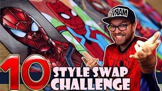 Drawing in 10 DIFFERENT STYLES..? | Art Style SWAP Challenge | IRON SPIDER-MAN