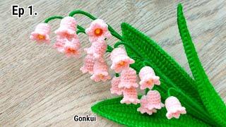 Crochet flower | Easy Crochet Lily of the Valley Pink flower Ep1. Flower #crochetflower #crochet