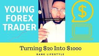 Young Forex trader In Ghana Turning $20 Into $1000 A Month Challenge | Bank Lifestyle