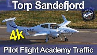 Torp Sandefjord Airport - Pilot Flight Academy Traffic - 4K