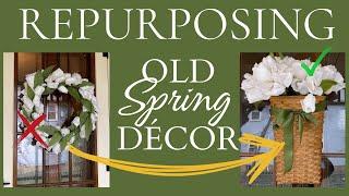  REPURPOSING an OLD DIY WREATH into a FABULOUS TULIP BASKET!! 