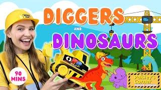 Toddler Learning Video - Learn Dinosaurs and Diggers for Toddlers | Toy Learning Video for Toddlers