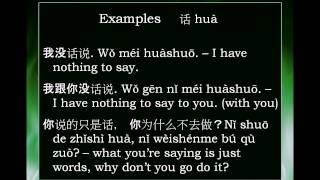 Chinese Word: 话 huà -- words