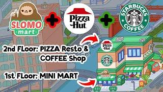 NEW HOUSE turn into MINI MART + PIZZA HUT + STARBUCKS Cafe not FREE TOCA BOCA WORLD House Ideas