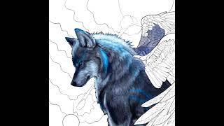 Drawing blue wolf #shorts