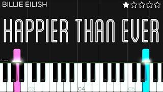 Billie Eilish - Happier Than Ever | EASY Piano Tutorial