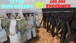 Minecraft Battle | 22,750 Iron Golems vs 600,000 Endermen | Ultimate Epic Battle Simulator 2