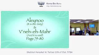 2024-09-14 Shabbat Parashat Ki Teitzei 11th of Elul, 5784