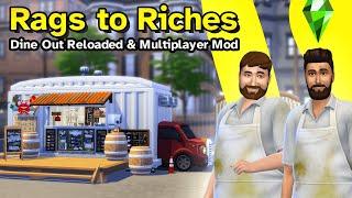 The Sims 4 Multiplayer Rags to Riches running a food truck! (Burger Boys LIVE #1)